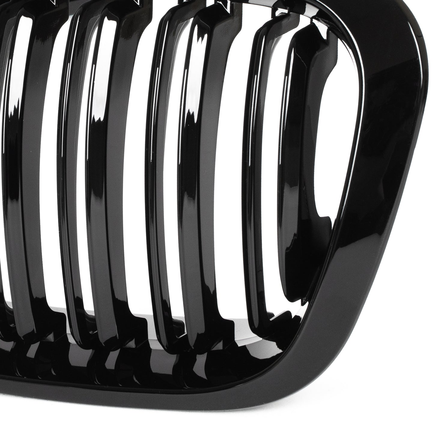 BMW 3 E46 98-01 SEDAN / WAGON dummy grilles (kidneys) left + right set BLACK GLOSSY DOUBLE BAR