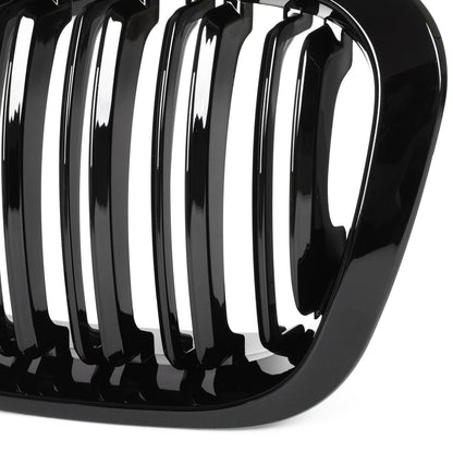 BMW 3 E46 98-01 SEDAN / WAGON dummy grilles (kidneys) left + right set BLACK GLOSSY DOUBLE BAR