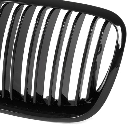 BMW X6 E71 07-14 grilles between headlights (kidneys) left + right set BLACK GLOSSY DOUBLE BAR