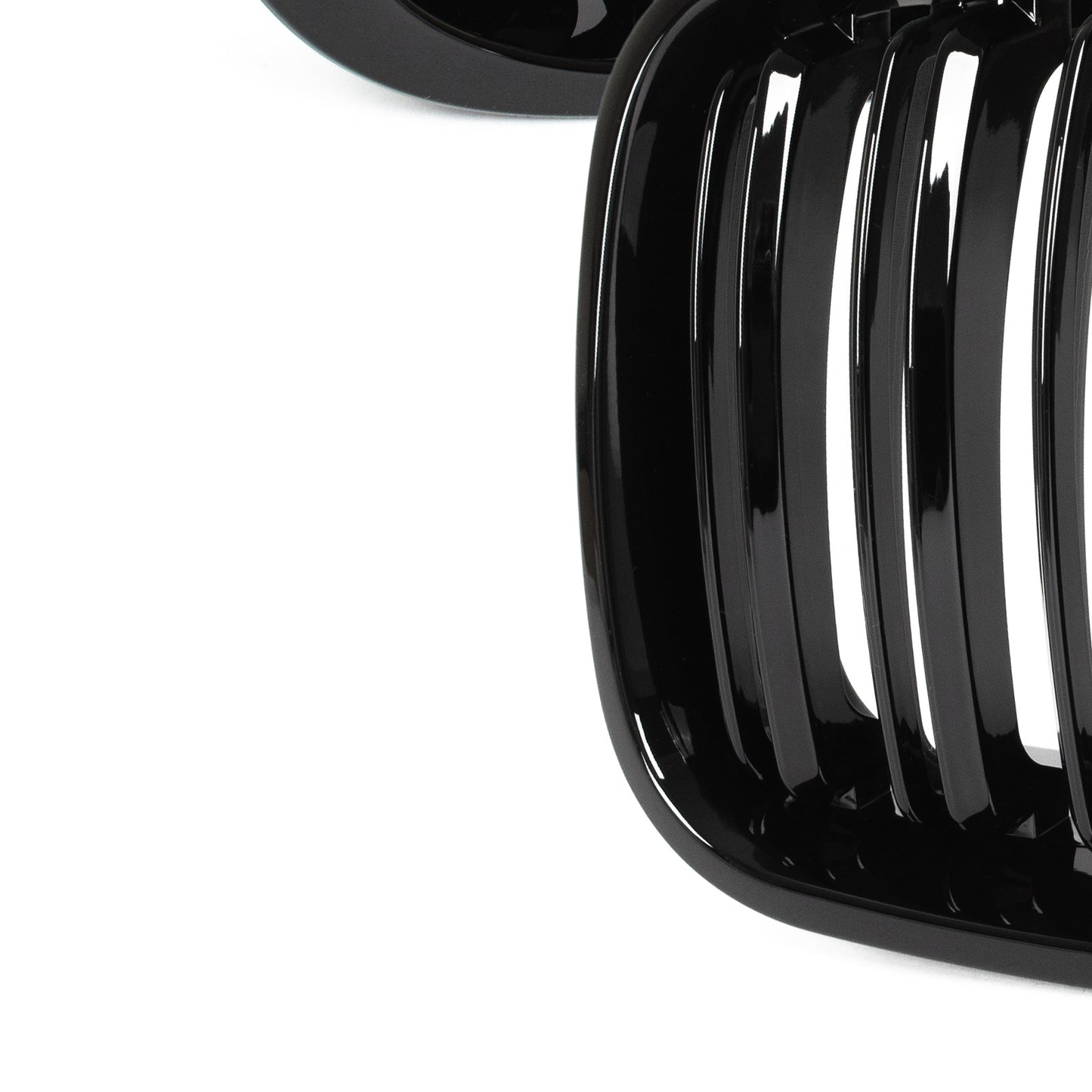 BMW 3 E46 98-01 SEDAN / WAGON dummy grilles (kidneys) left + right set BLACK GLOSSY DOUBLE BAR