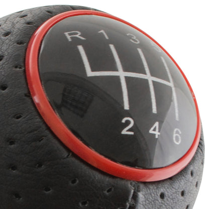 Audi A4 B6 00-04 BLACK gear knob + RED RING 6 SPEED