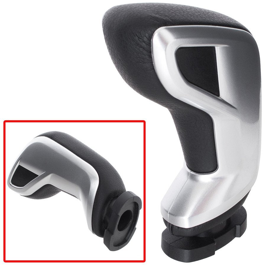 Citroen C5 III 08-17 AUTOMATIC gear knob BLACK LEATHER + SILVER