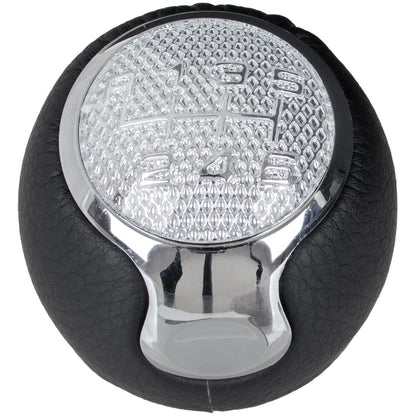 Alfa Romeo Mito 2008 - Gear knob BLACK ECO-LEATHER + CHROME 6 SPEEDS