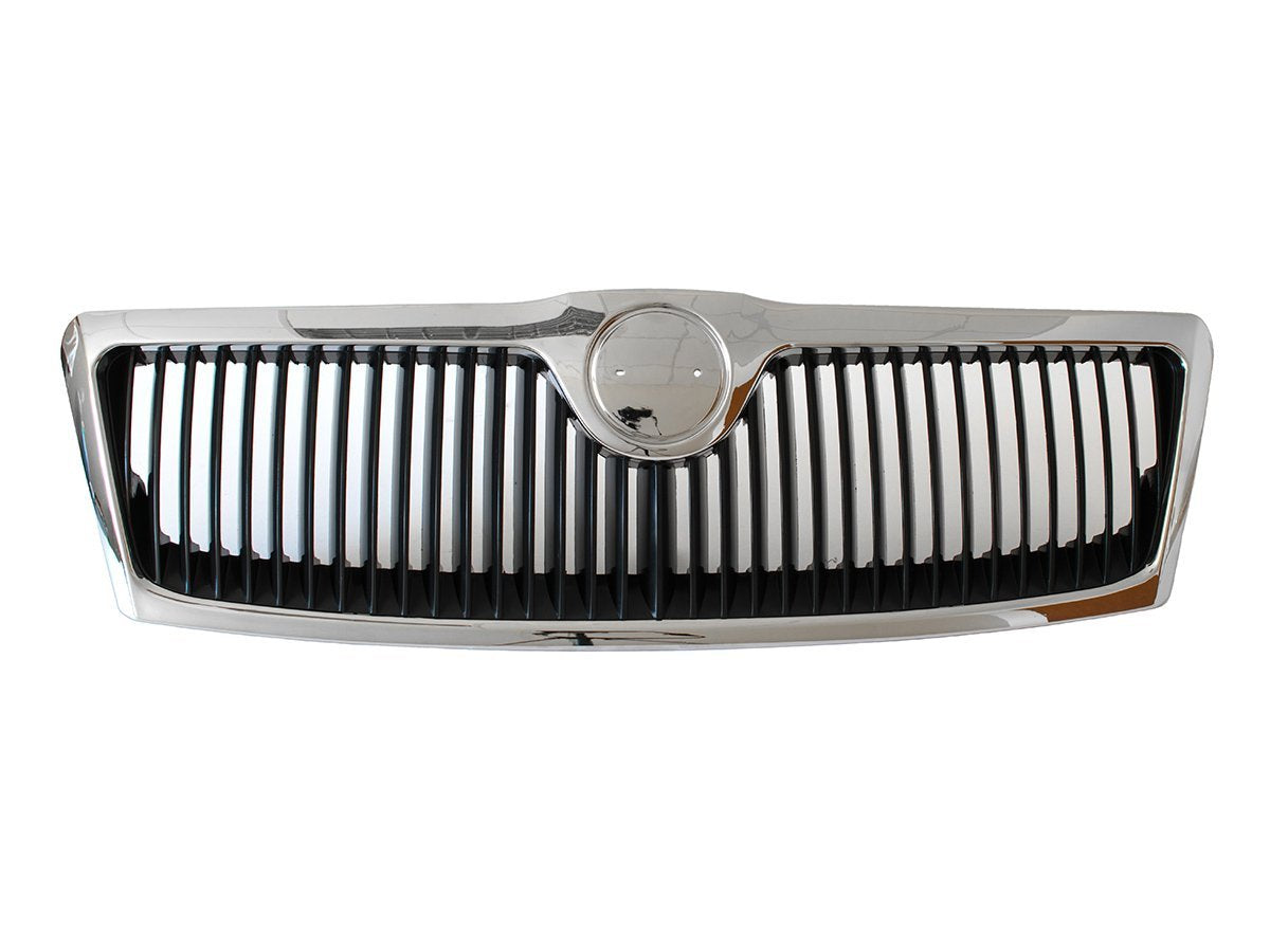 Skoda Octavia II 04-08 grille between headlights (grill) CHROME + BLACK slats