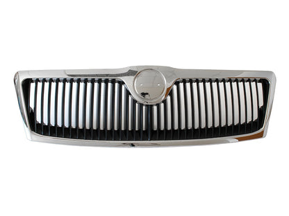Skoda Octavia II 04-08 grille between headlights (grill) CHROME + BLACK slats