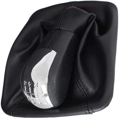 Skoda Octavia II 04-11 Gear knob + gaiter with chrome frame 6 SPEEDS
