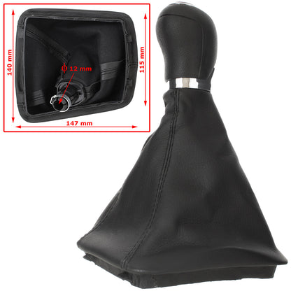 Skoda Octavia II 07-14 gear knob + gaiter with frame ECO-LEATHER 5 SPEED