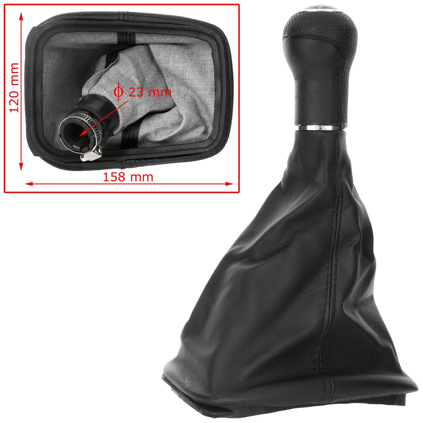 VW Golf IV 98-05 gear knob BLACK + gaiter