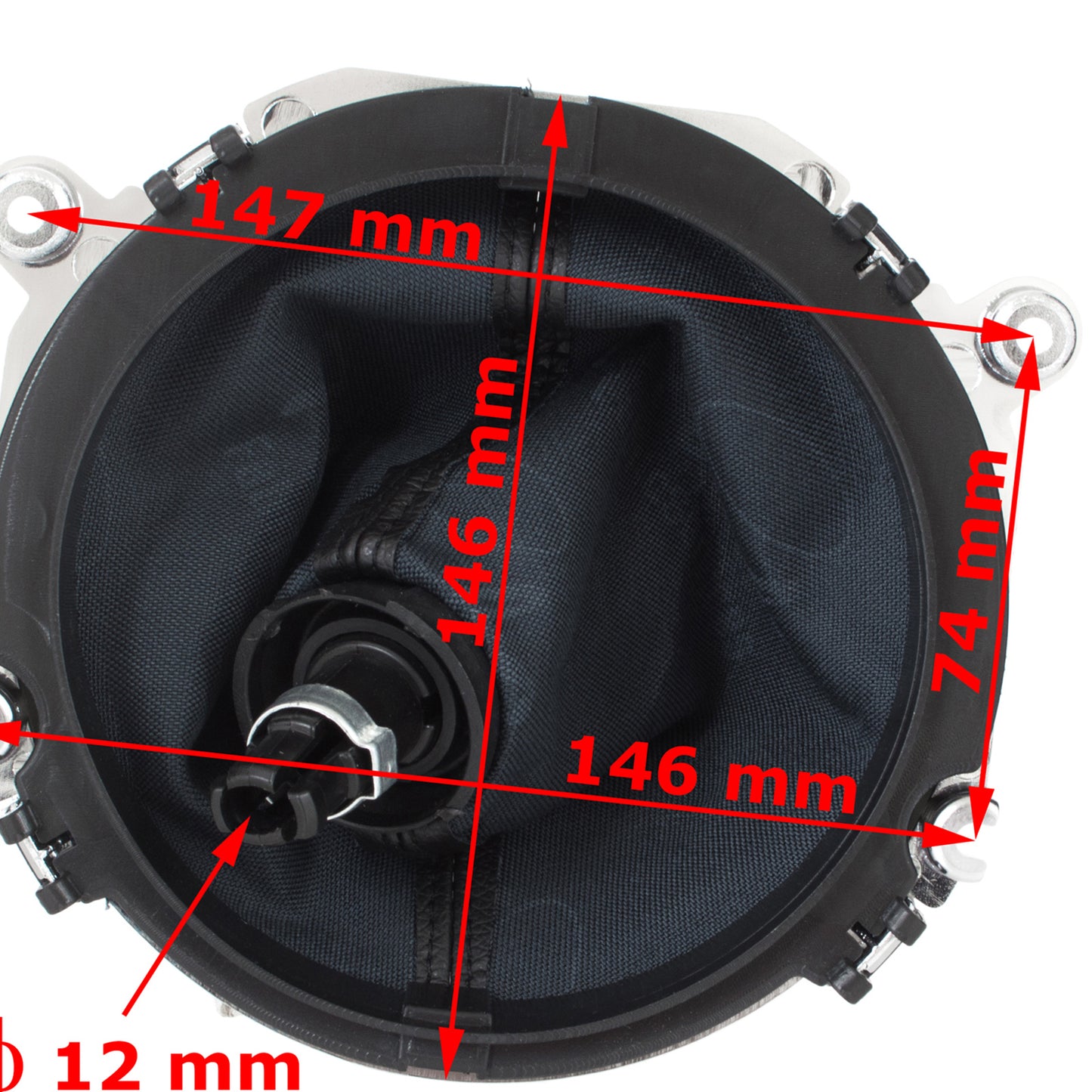 Audi TT 8J 06-14 BLACK / CHROME gear knob + BLACK GAITER WITH CHROME FRAME 6 SPEED