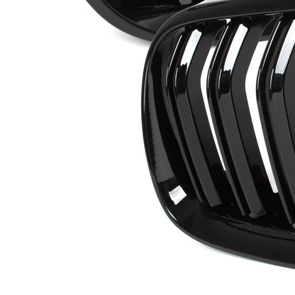 BMW 3 E92 E93 10-13 dummy grilles (kidneys) left + right set BLACK GLOSSY DOUBLE BAR