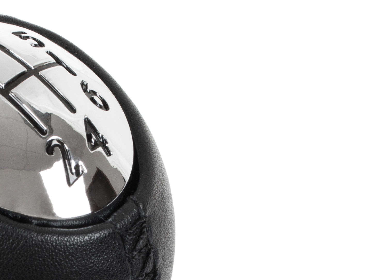 Renault Laguna II 01-07 Gear knob 6-SPEED BLACK LEATHER + CHROME