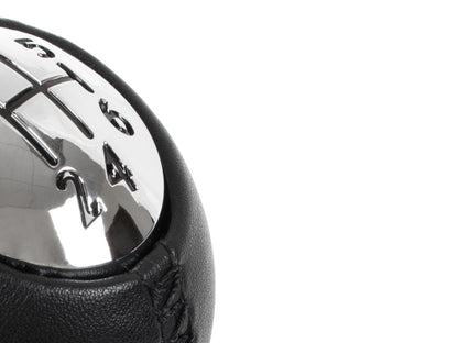 Renault Laguna II 01-07 Gear knob 6-SPEED BLACK LEATHER + CHROME