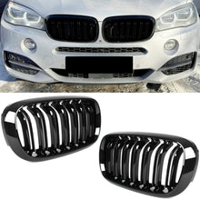 BMW X5 F15 13-18 atrapy między reflektory (nerki) lewa + prawa kpl. BLACK GLOSSY DOUBLE BAR