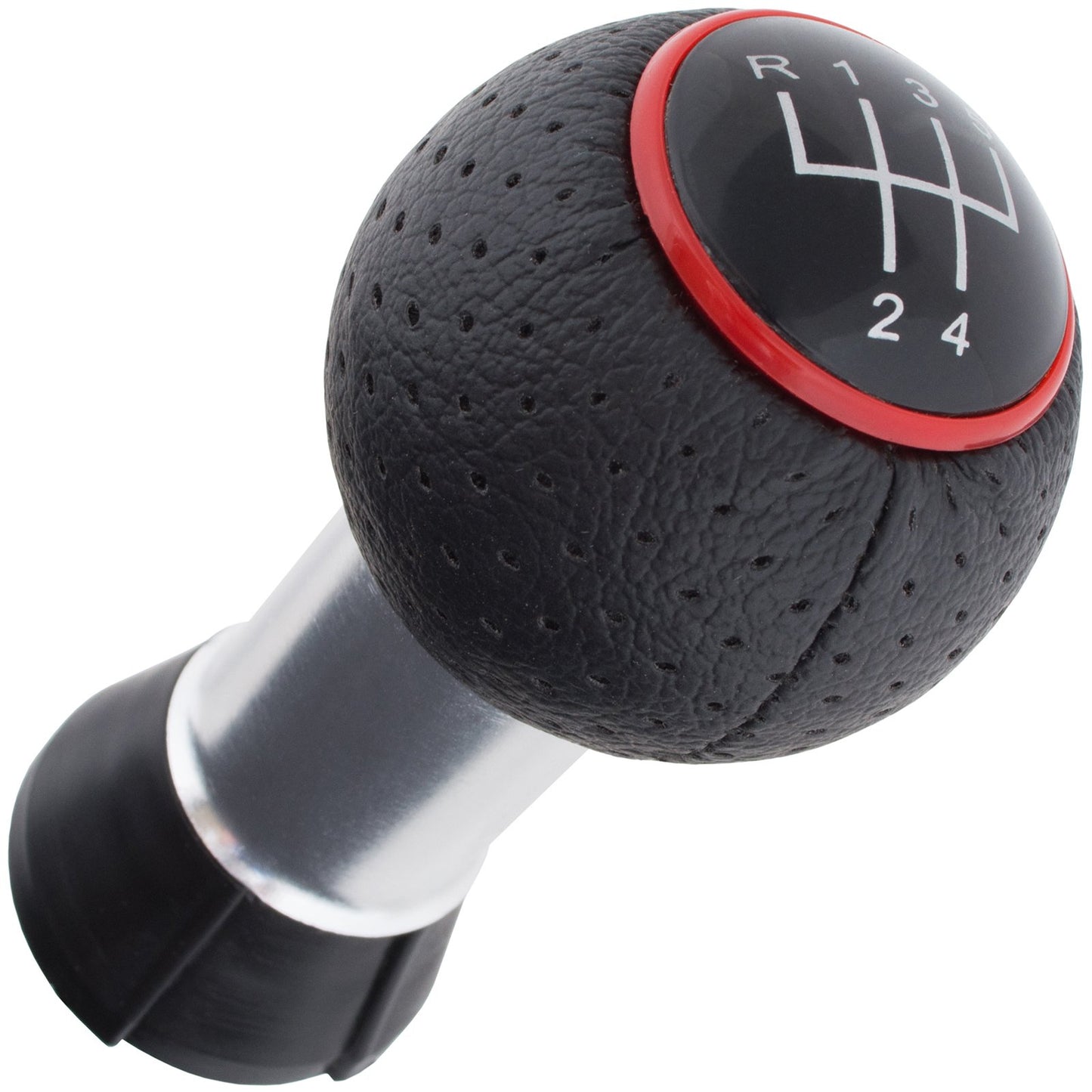 Audi A4 B6 00-04 BLACK gear knob + RED RING 5 GEARS