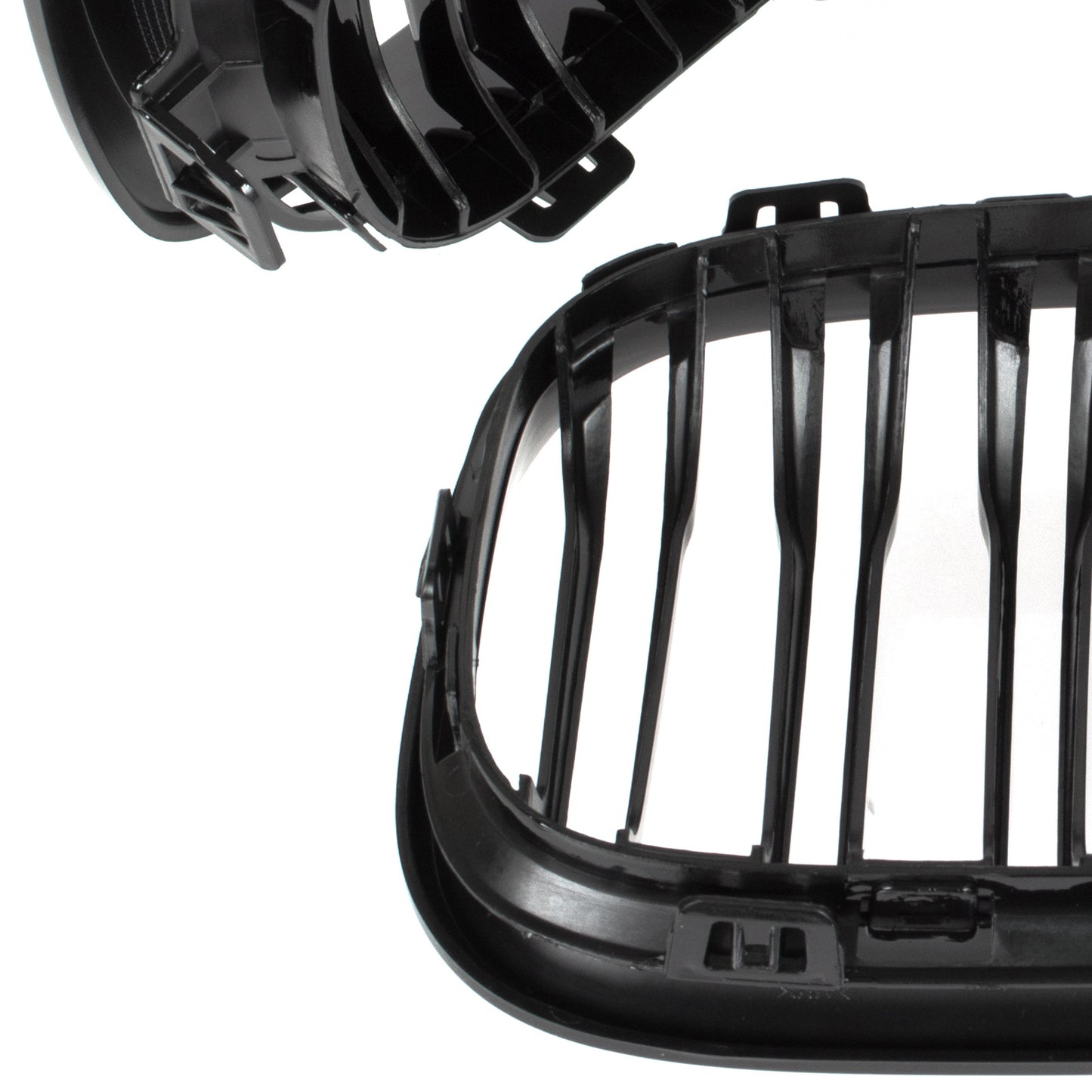 BMW 1 F21 15-18 grilles between headlights (kidneys) left + right set BLACK GLOSSY DOUBLE BAR