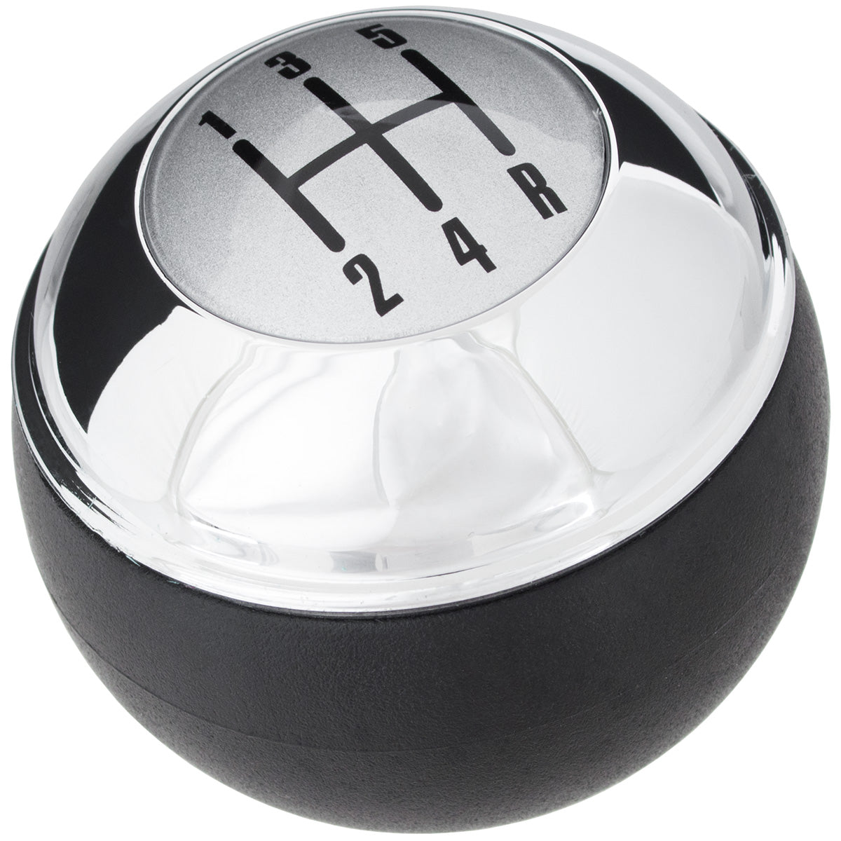 MINI R50 00-06 Gear knob BLACK + CHROME + SILVER CAP 5 SPEEDS