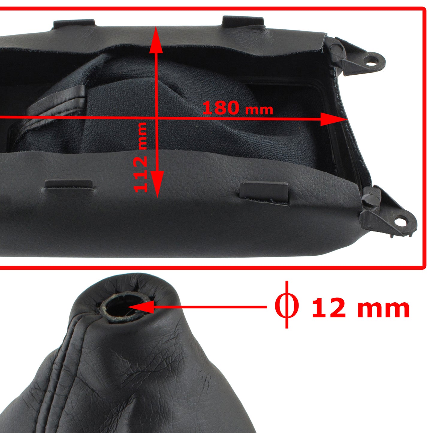 Mazda 6 GG/GY 02-08 gear knob BLACK LEATHER 6-SPEED + gear stick gaiter + frame 2 pcs. SET