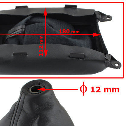 Mazda 6 GG/GY 02-08 gear knob BLACK LEATHER 6-SPEED + gear stick gaiter + frame 2 pcs. SET