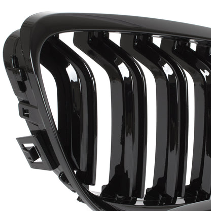 BMW 3 E90 / E91 09-13 SEDAN / ESTATE grilles (kidneys) left + right set BLACK GLOSSY DOUBLE BAR