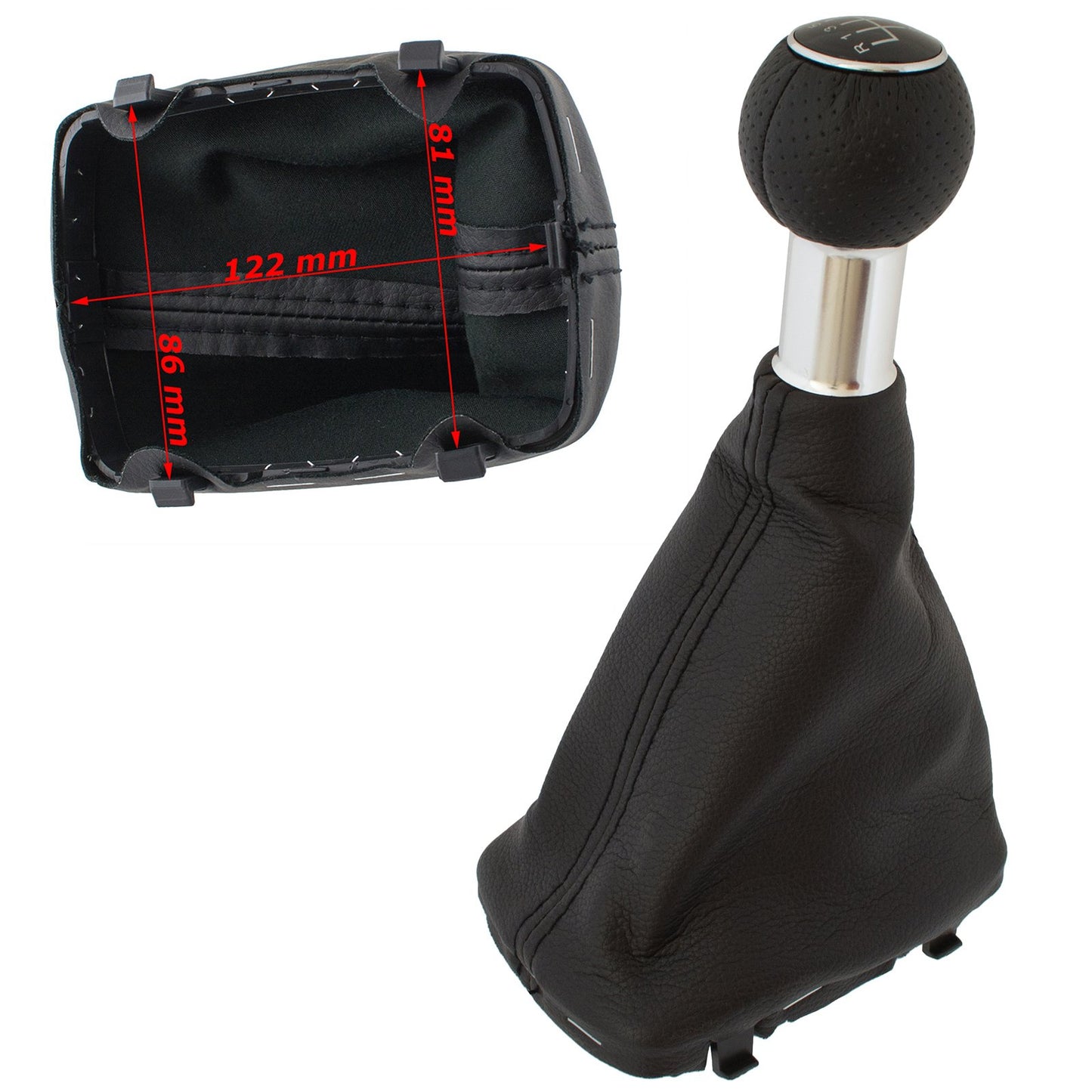 Audi A3 I 8L 96-03 gear knob BLACK 5-SPEED + BLACK GAITER