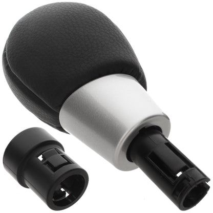 Volvo S80 06-16 gear knob BLACK ECO-LEATHER / SILVER NO SCHEME