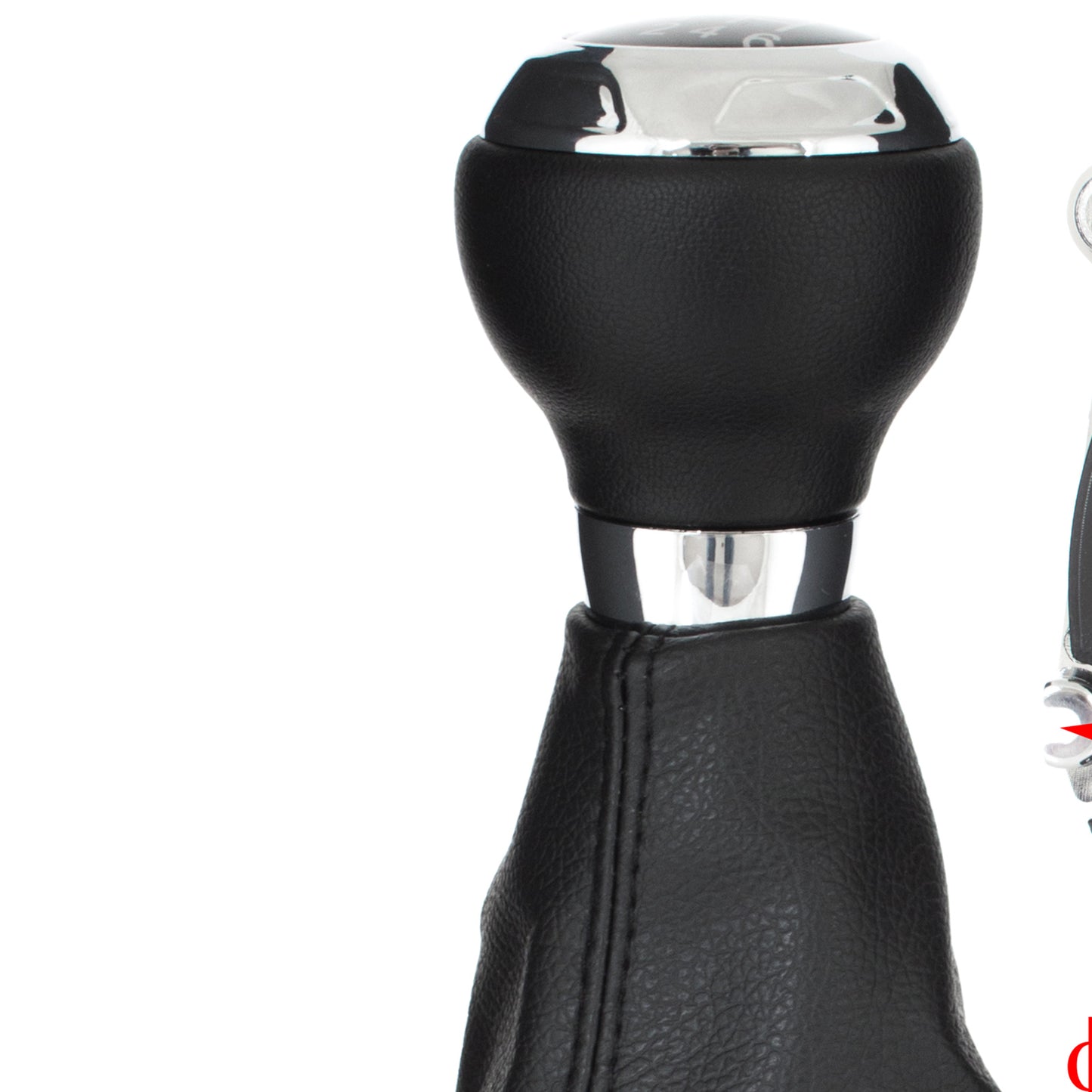 Audi TT 8J 06-14 BLACK / CHROME gear knob + BLACK GAITER WITH CHROME FRAME 6 SPEED