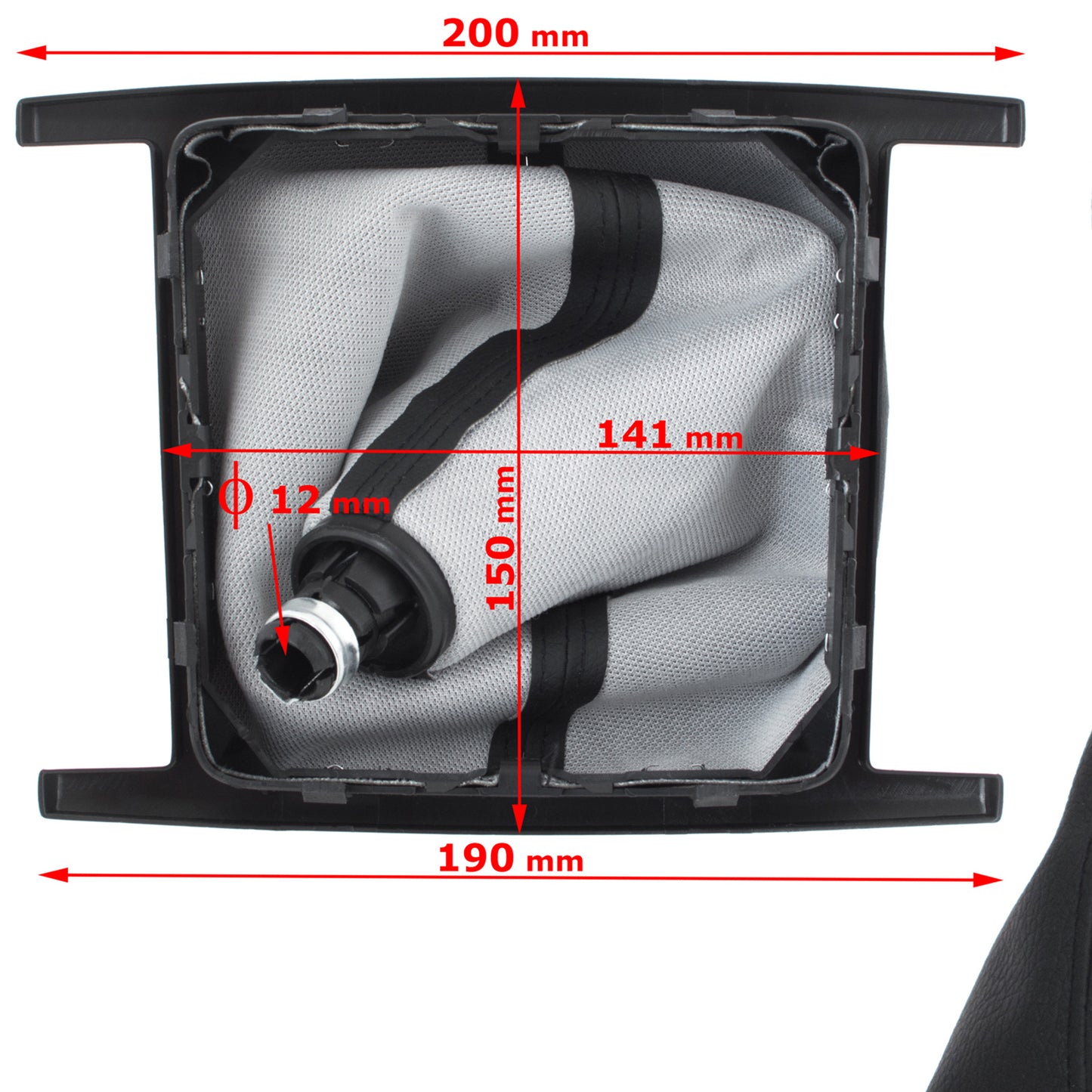 VW Amarok 10-16 gear knob BLACK 6 GEARS + BLACK GAITER with frame