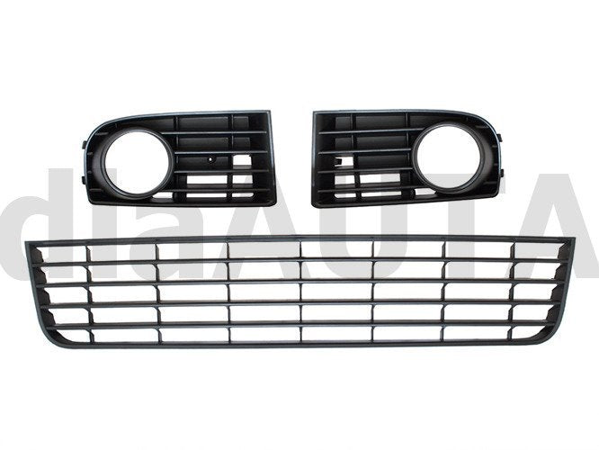 VW Golf V 2003- WITH FOG LIGHTS grille left + right + central set for front bumper.
