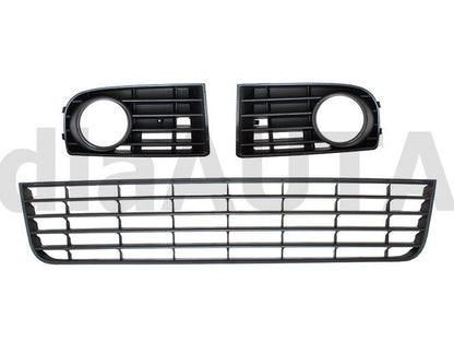 VW Golf V 2003- WITH FOG LIGHTS grille left + right + central set for front bumper.