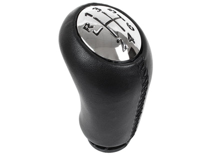 Renault Laguna II 01-07 Gear knob 6-SPEED BLACK LEATHER + CHROME