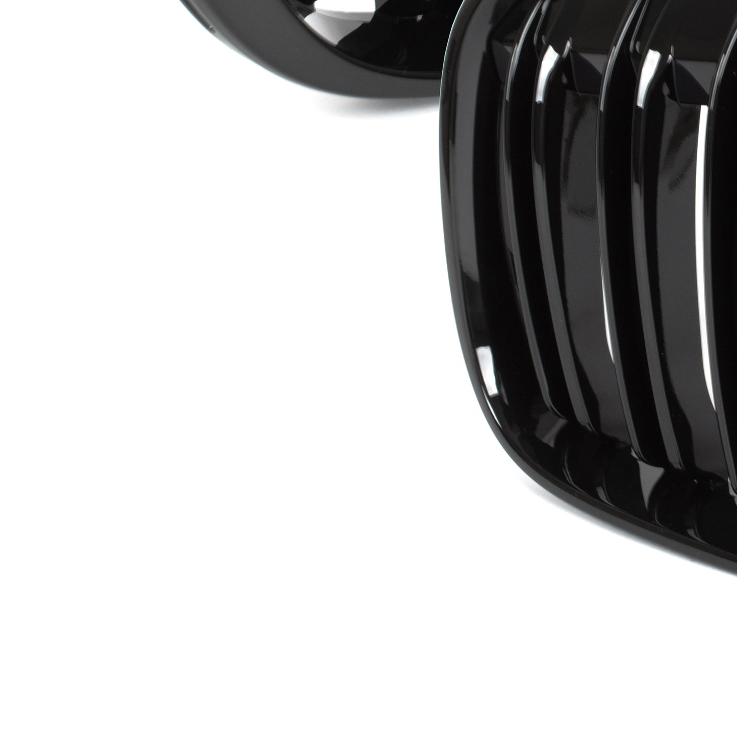 BMW X1 F48 15-19 Grille (Kidneys) Left + Right Set BLACK GLOSSY DOUBLE BAR