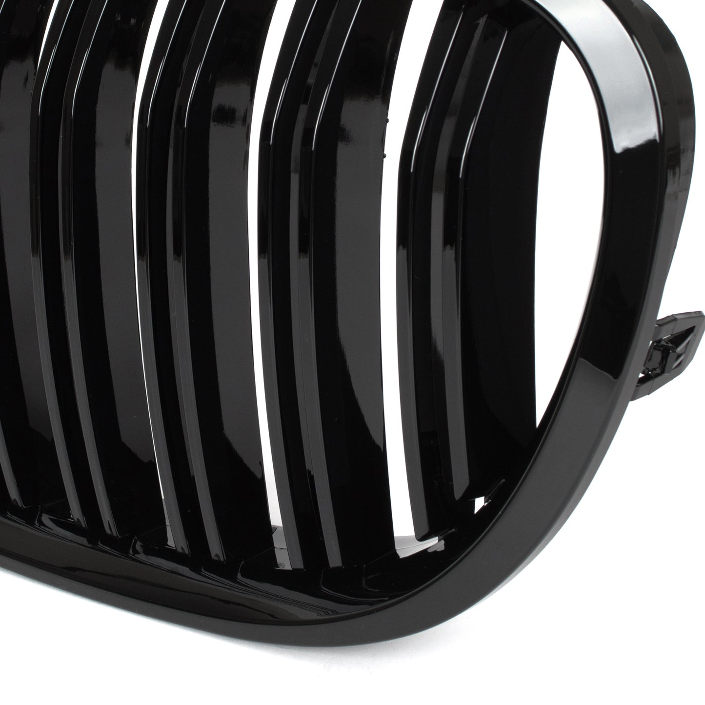 BMW 7 F01 F02 08-11 Grilles between headlights (kidneys) left + right set. BLACK GLOSSY DOUBLE BAR
