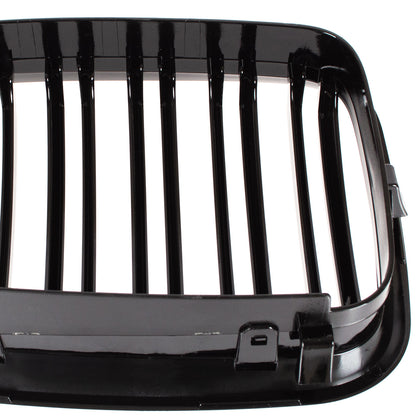 BMW 3 E46 98-01 SEDAN / WAGON dummy grilles (kidneys) left + right set BLACK GLOSSY DOUBLE BAR