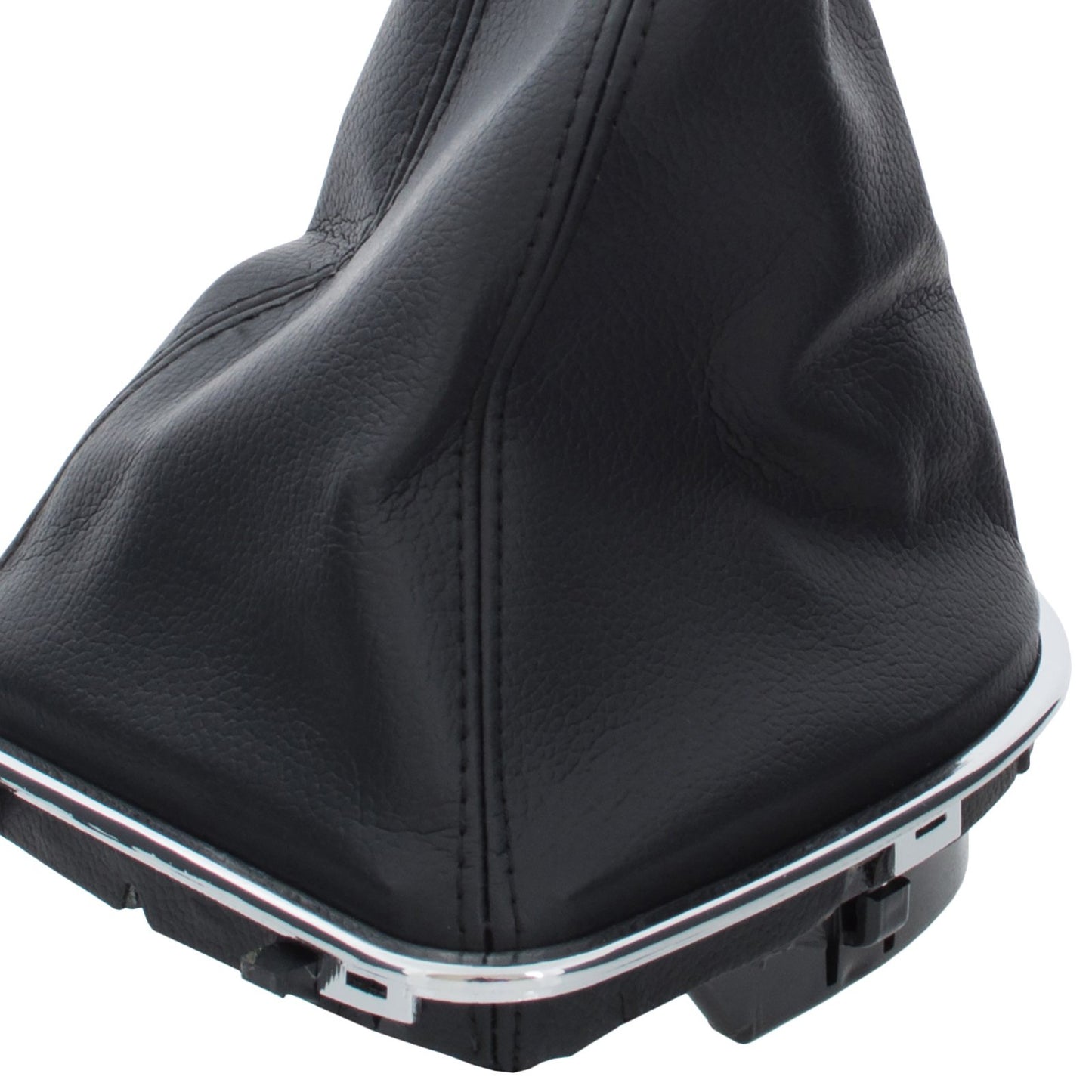 Seat Leon II 2005- BLACK-BEIGE gear knob + gaiter with CHROME frame 6 SPEEDS