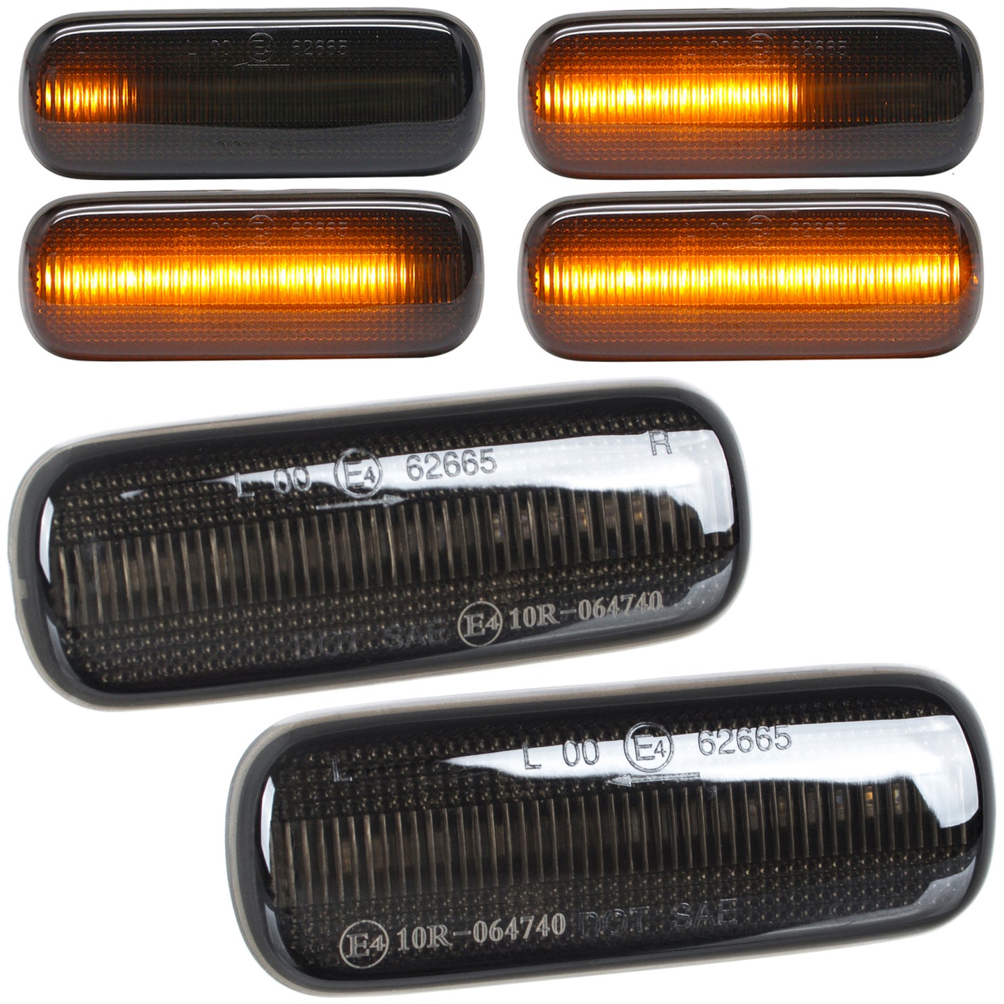 Citroen C4 I 04-11 LED dynamic smoked side indicator lights 2 pcs set