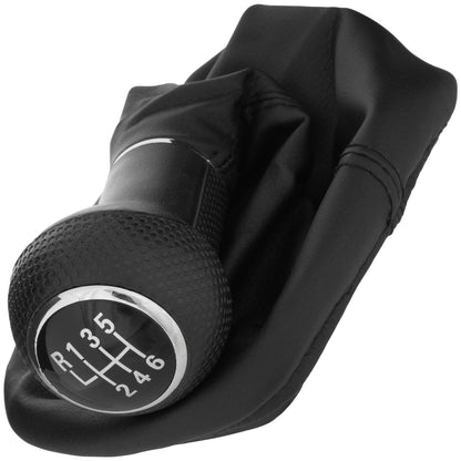 VW Sharan 2000- Gear Knob BLACK 6 GEARS + GAITER 12 MM HOLE