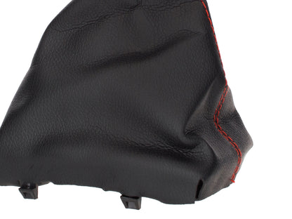 Audi A5 8T 07-16 gear knob BLACK + CHROME 6-SPEED + BLACK GAITER WITH RED STITCHING