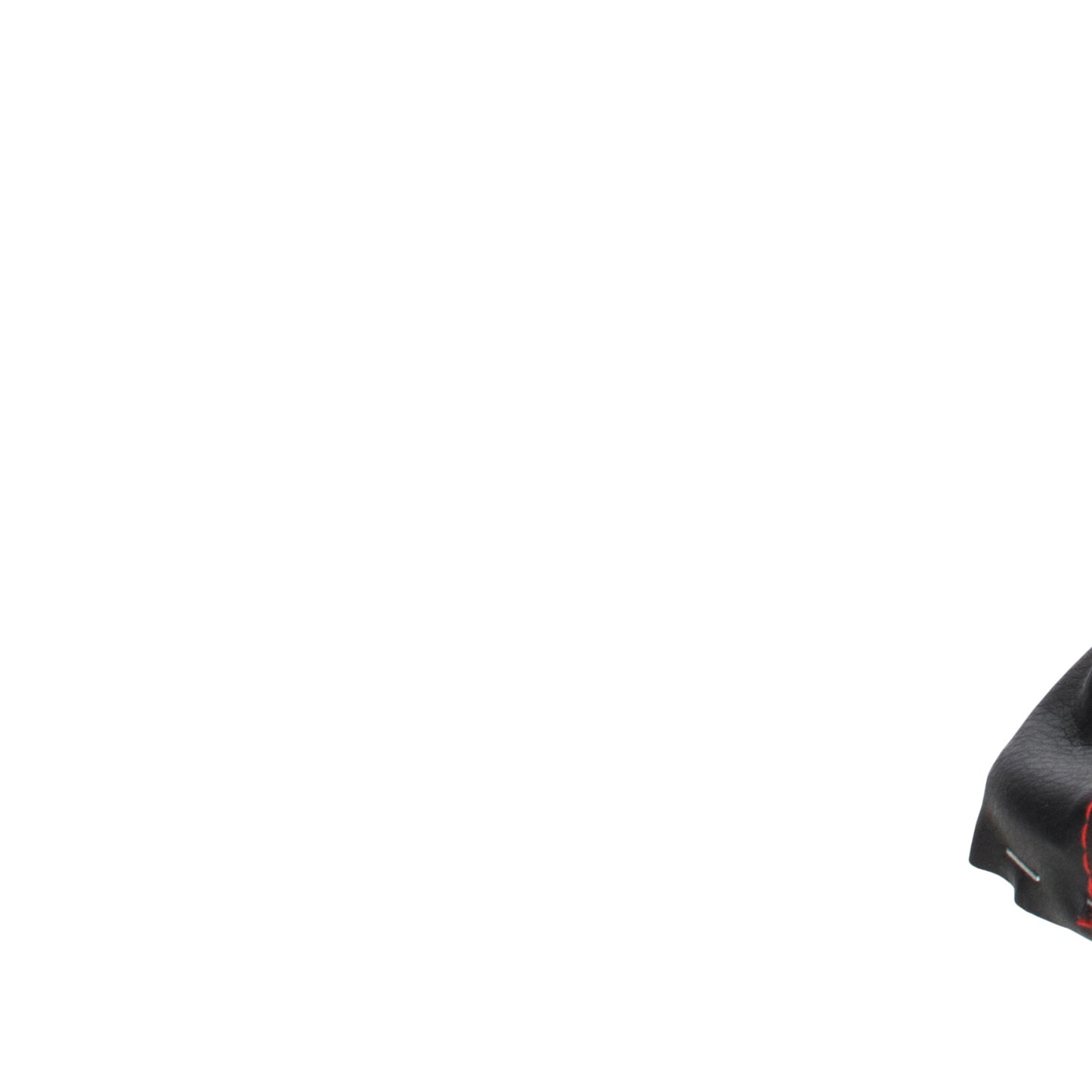 Audi A3 I 8L 96-03 gear knob BLACK + BLACK GAITER with RED STITCHING CHROME RING 5 GEARS REVERSE BOTTOM LEFT