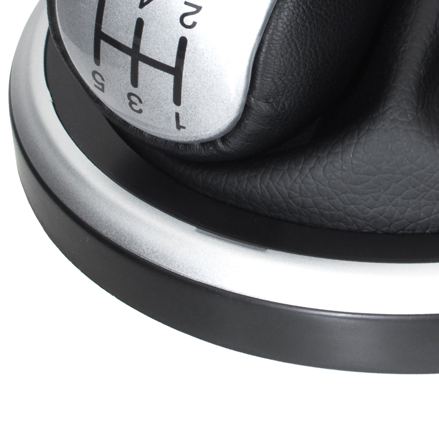 Ford Fiesta V 01-08 gear knob BLACK / SILVER + gaiter with silver frame 5 GEARS