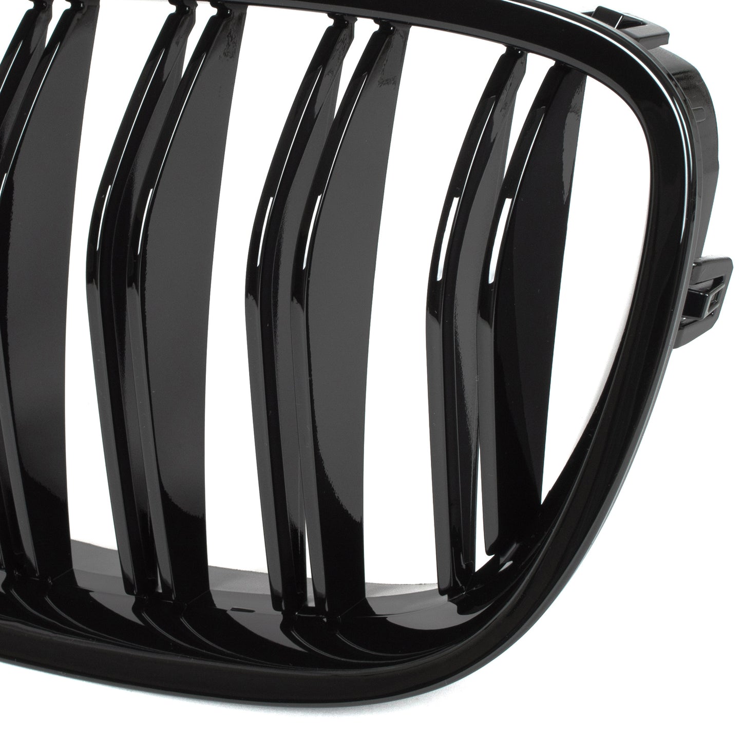BMW 5 F07 GT 09-17 headlight grilles (kidneys) left + right set BLACK GLOSSY DOUBLE BAR