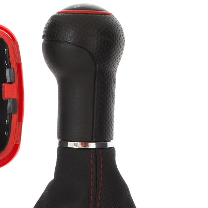 VW Golf IV 97-06 gear knob + GAITER WITH RED FRAME 5 GEARS 23 MM