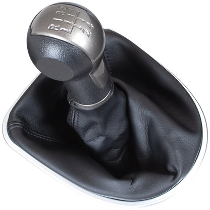 Seat Altea 2004 - BLACK-BEIGE gear knob + gaiter with CHROME frame 5 SPEED