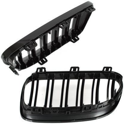 BMW 3 E92 E93 10-13 dummy grilles (kidneys) left + right set BLACK GLOSSY DOUBLE BAR
