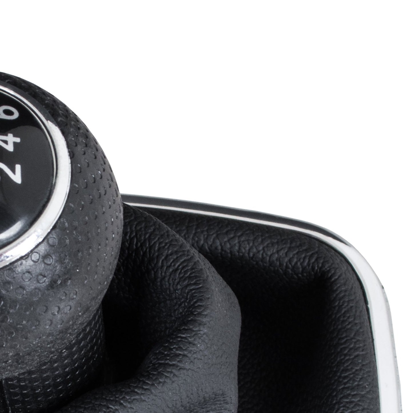 VW Golf IV 97-03 gear knob BLACK + gaiter with chrome frame 6 GEARS 12MM HOLE