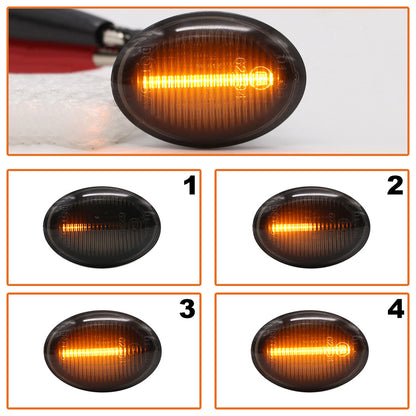 Fiat 500 500C 500L 2007- LED SMOKED DYNAMIC side indicator 2 pcs. SET