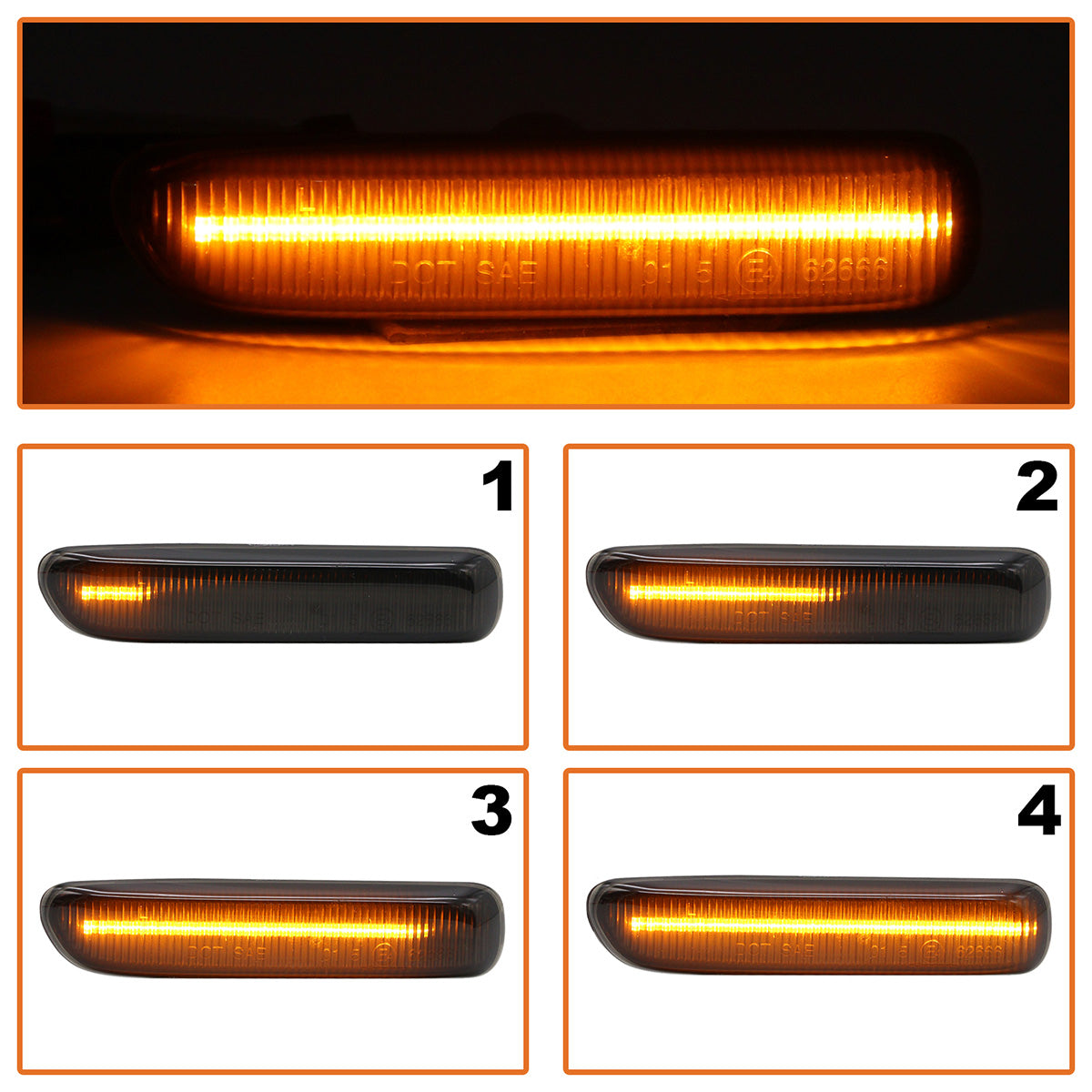 BMW 3 E46 COUPE / CONVERTIBLE 99-03 LED smoked dynamic side indicators 2 pcs. set