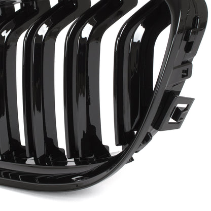 BMW 3 E90 / E91 09-13 SEDAN / ESTATE grilles (kidneys) left + right set BLACK GLOSSY DOUBLE BAR