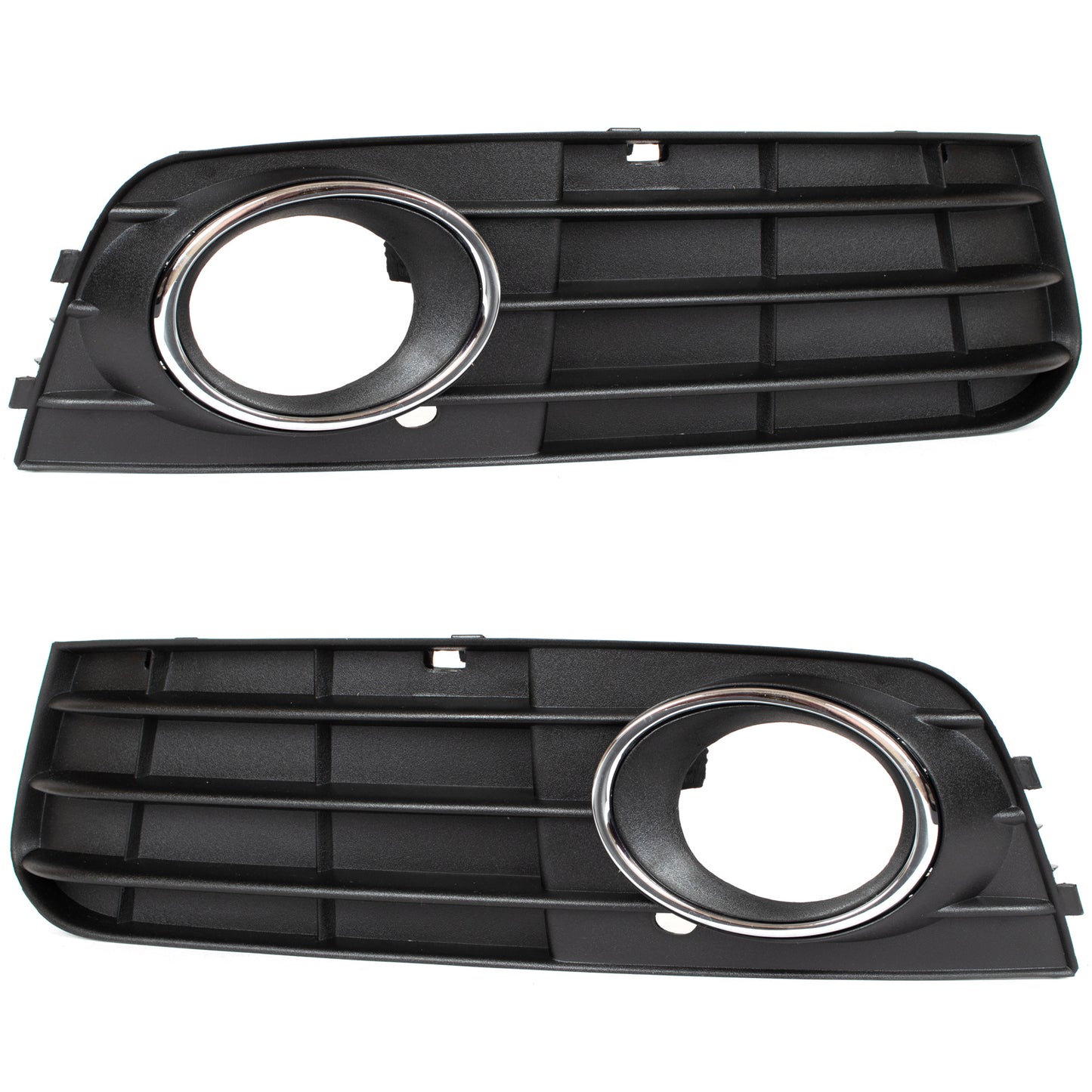 Audi A4 B8 07-11 WITH FOG LIGHTS bumper grille 3 BARS CHROME FRAME left + right set.