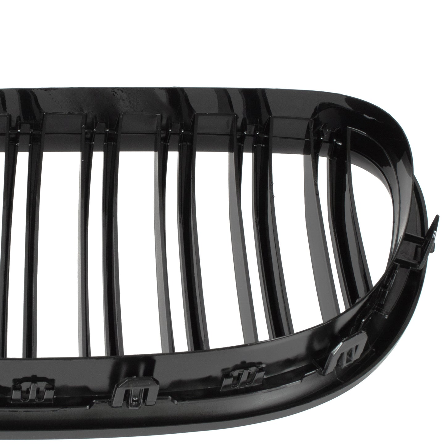 BMW 7 F01 F02 08-11 Grilles between headlights (kidneys) left + right set. BLACK GLOSSY DOUBLE BAR
