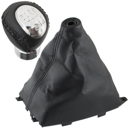 Mazda 6 GG/GY 02-08 gear knob BLACK LEATHER 6-SPEED + gear stick gaiter + frame 2 pcs. SET